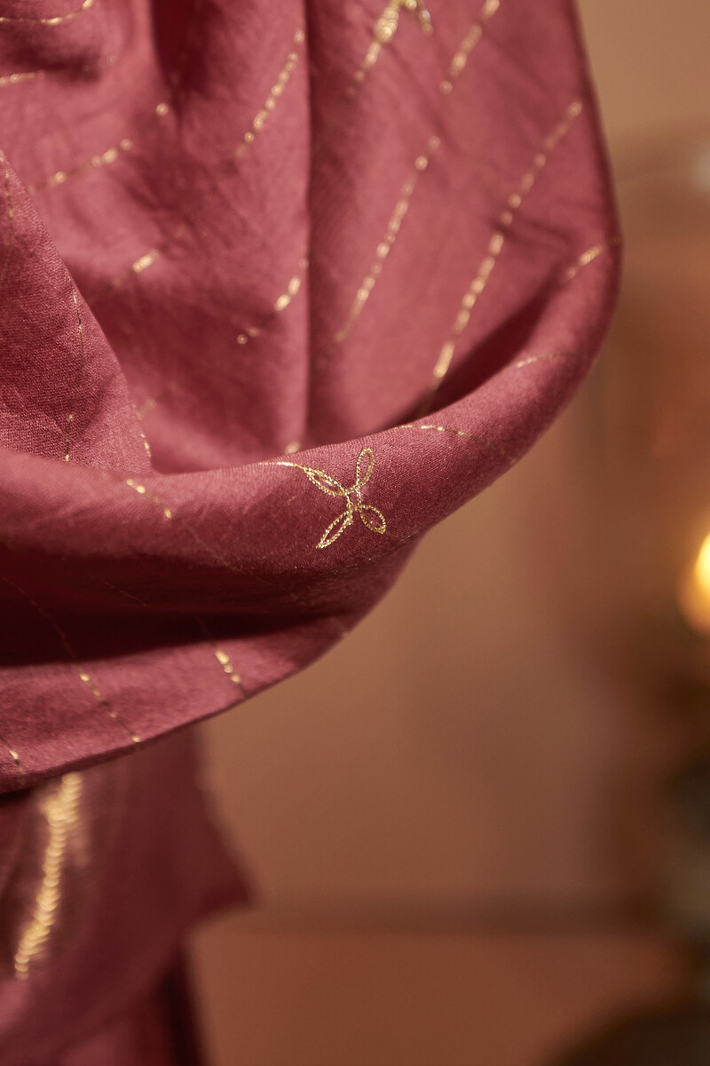 Maroon Handcrafted Chanderi Dupatta