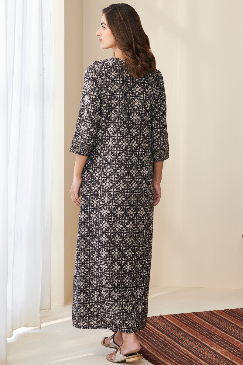 Bagru Hand Block Printed Cotton Kaftan