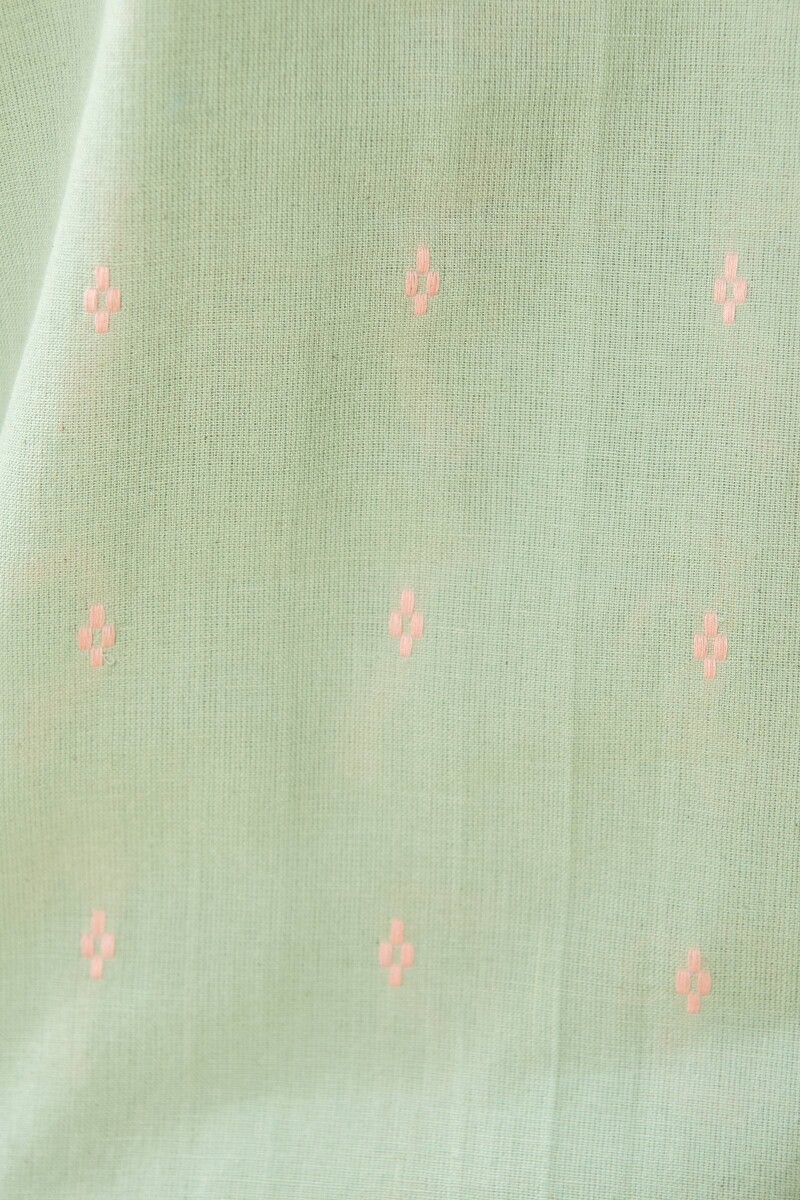 Green Handcrafted Straight Handloom Kurta
