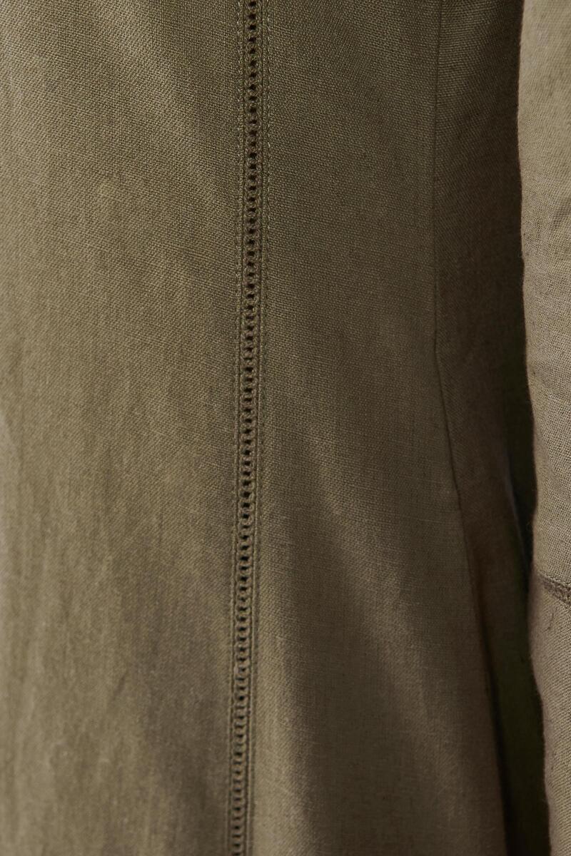 Green Handcrafted A-Line Cotton Kurta
