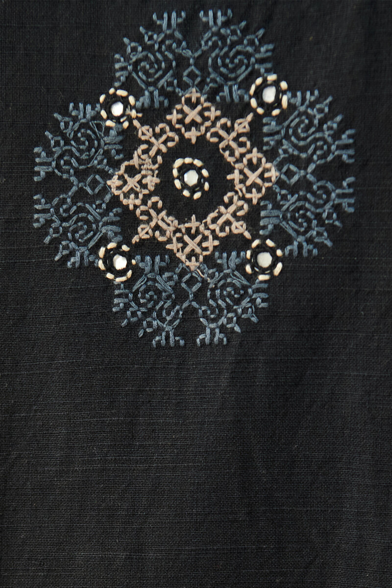 Black Handcrafted Straight Handloom Kurta