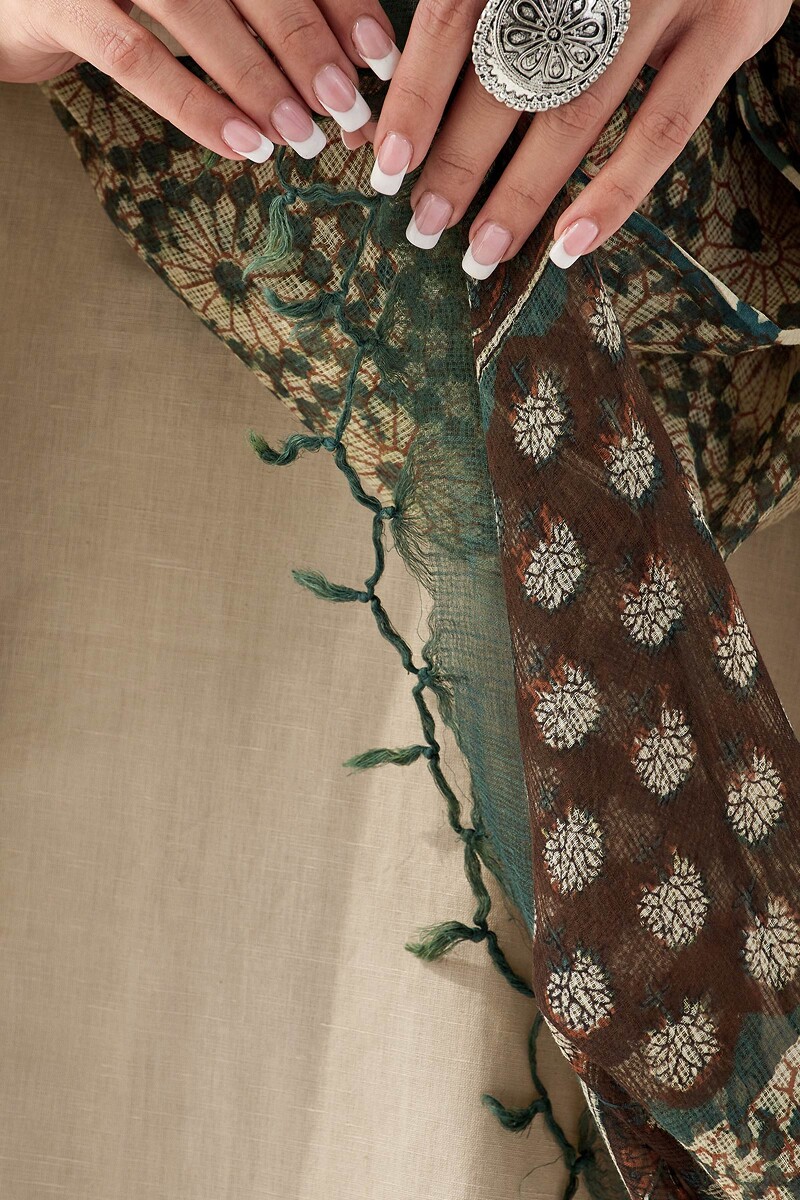 Bagru Hand Block Printed Kota Dupatta