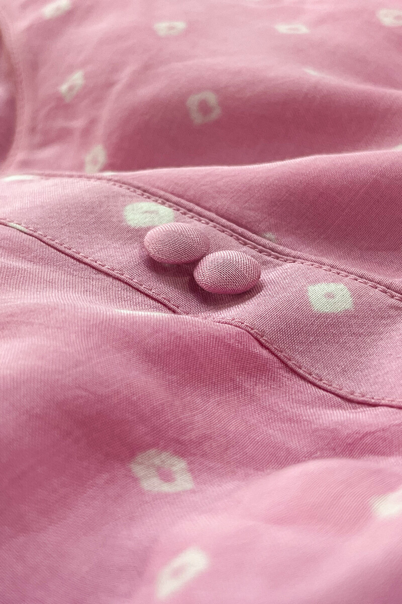 Pink Hand Block Printed Straight Modal Kurta