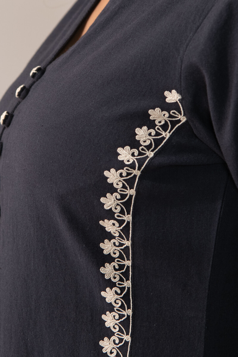 Black Handcrafted Straight Handloom Kurta