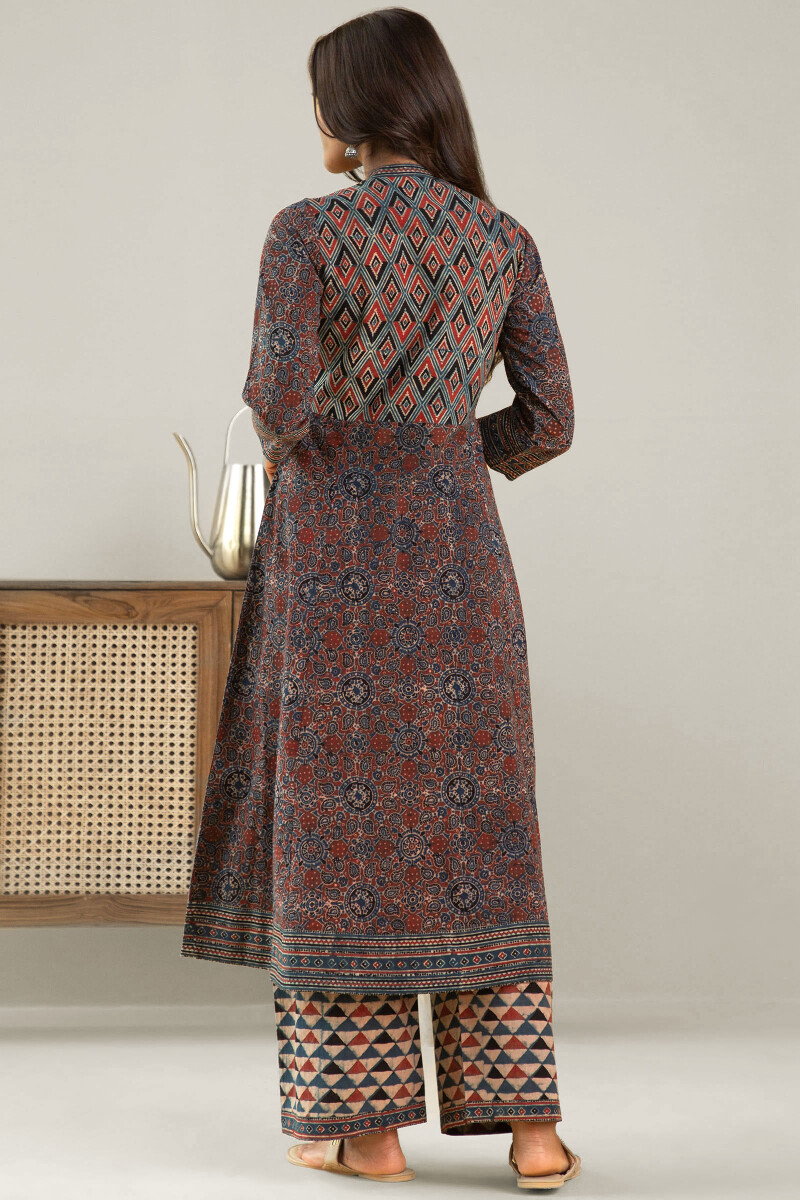 Ajrak Hand Block Printed A-Line Cotton Kurta