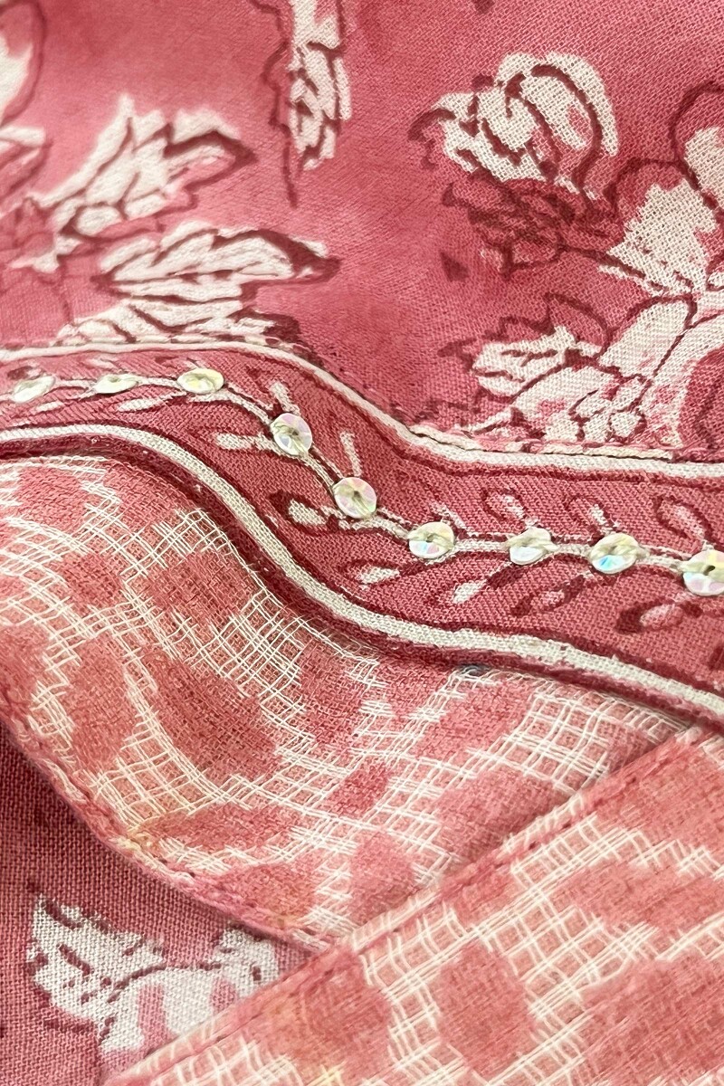 Pink Hand Block Printed Straight Cotton Kurta