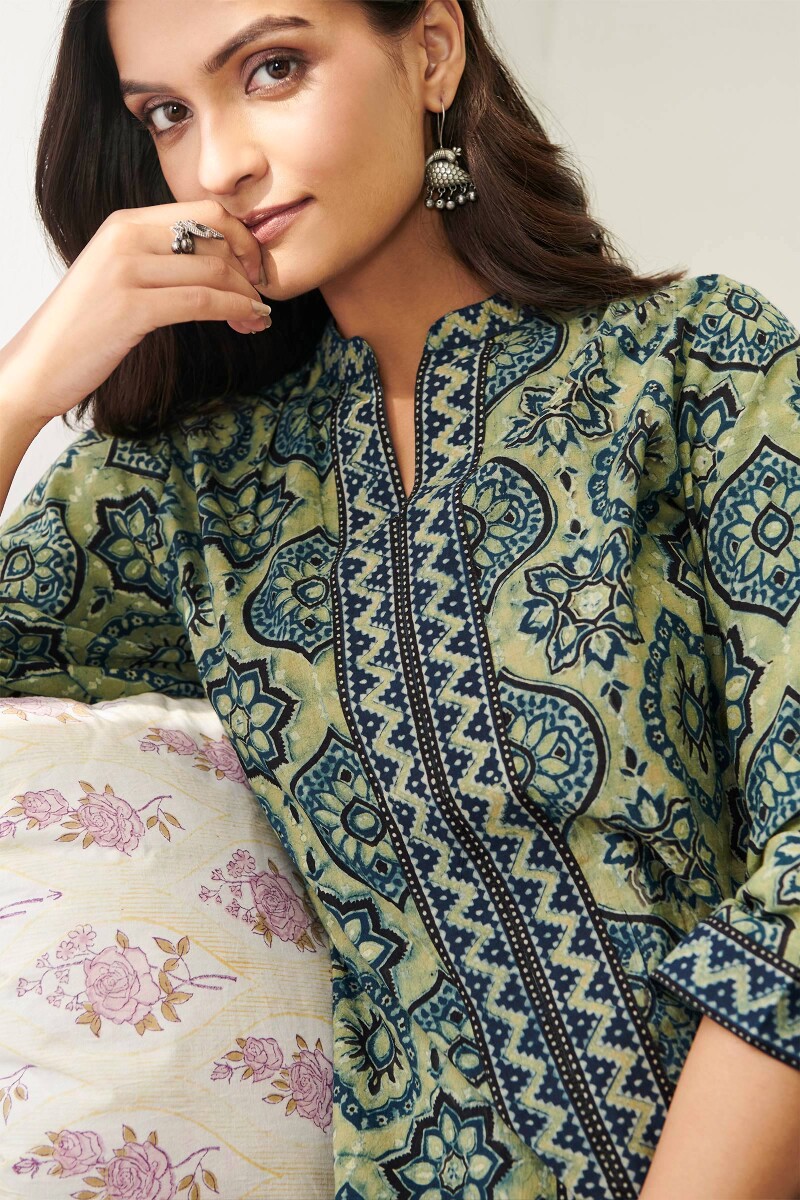 Ajrak Hand Block Printed Cotton Top