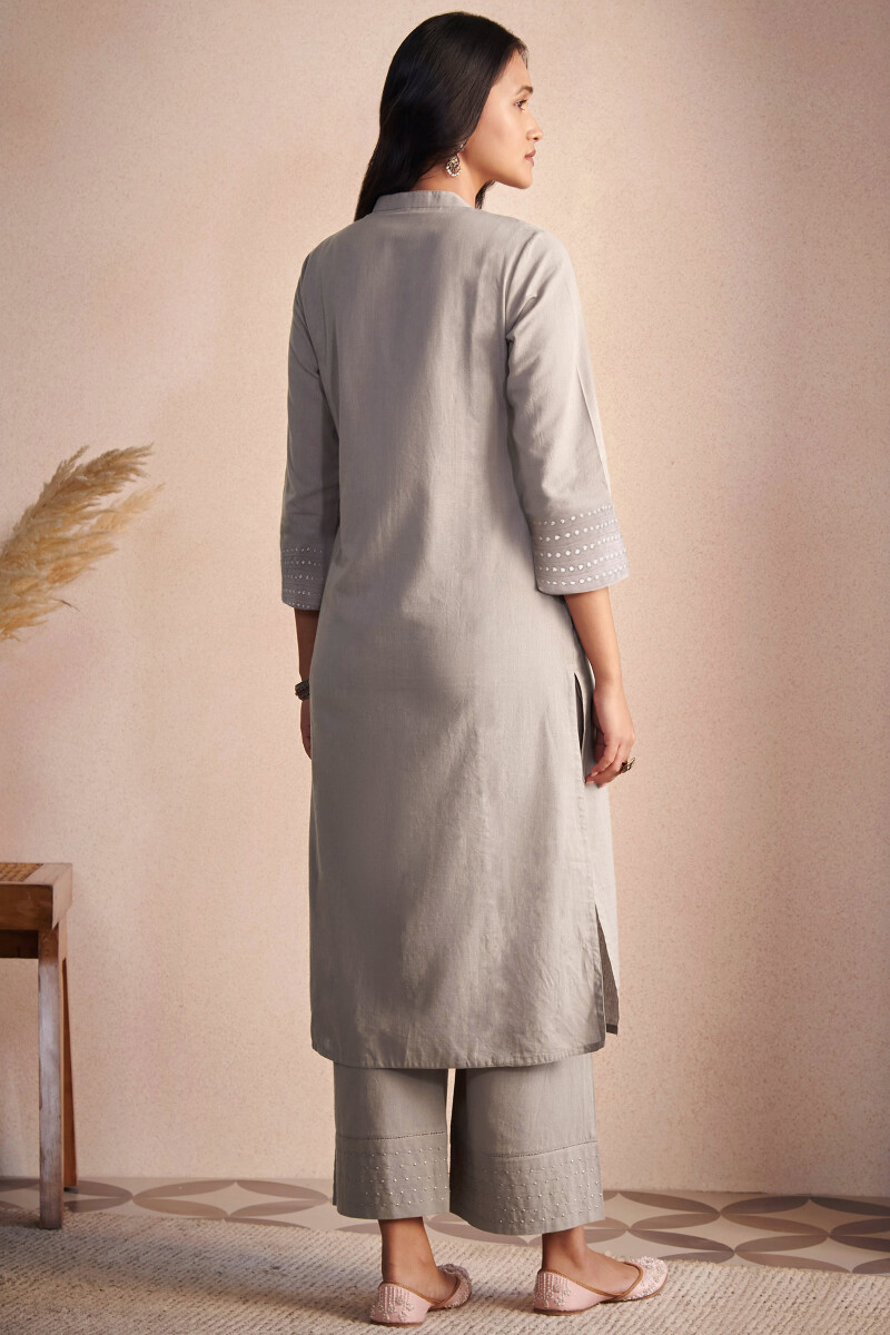 Beige Handcrafted Straight Handloom Kurta