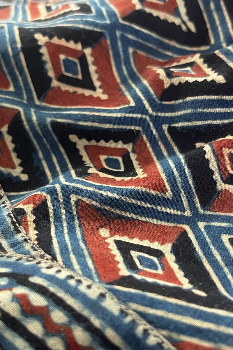 Ajrak Hand Block Printed A-Line Cotton Kurta