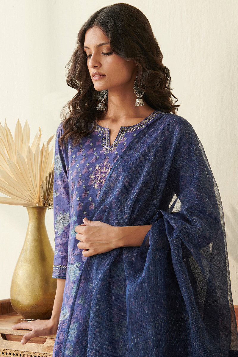 Akola Hand Block Printed Straight Cotton Kurta