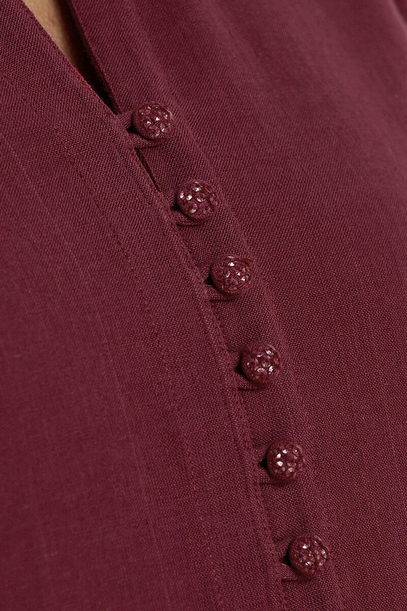 Maroon Handcrafted Straight Handloom Kurta