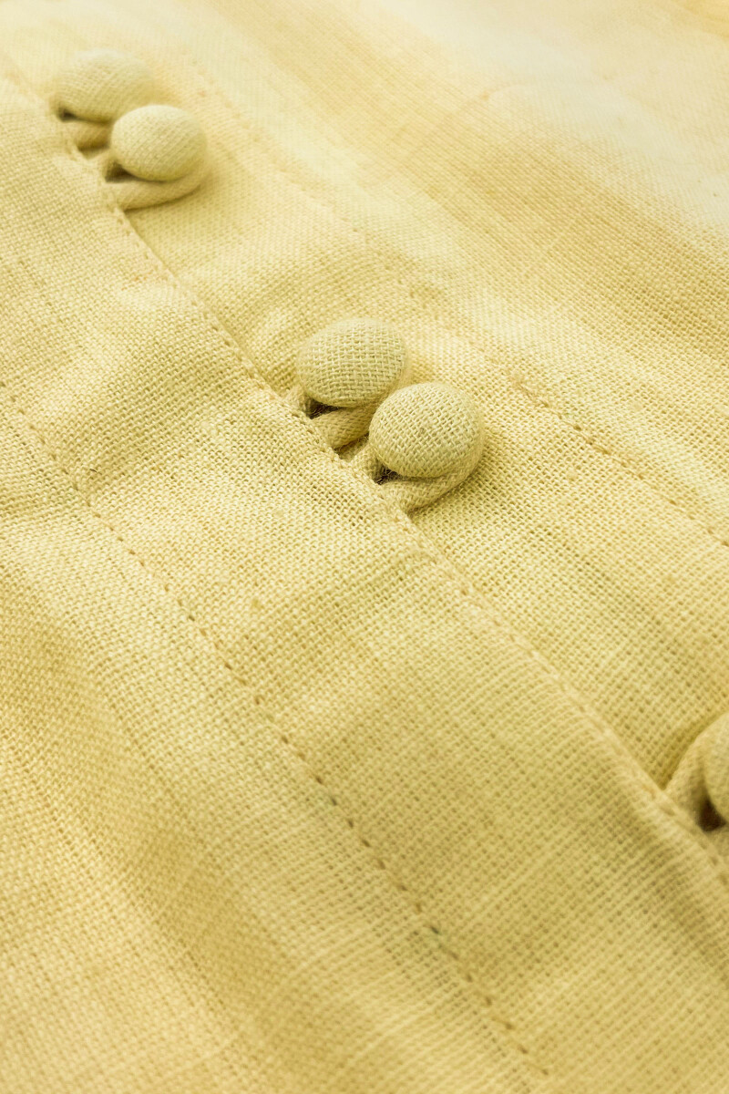 Yellow Handcrafted Straight Cotton Flax Kurta