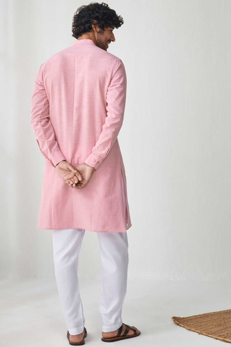 Pink Handcrafted Cotton Kurta