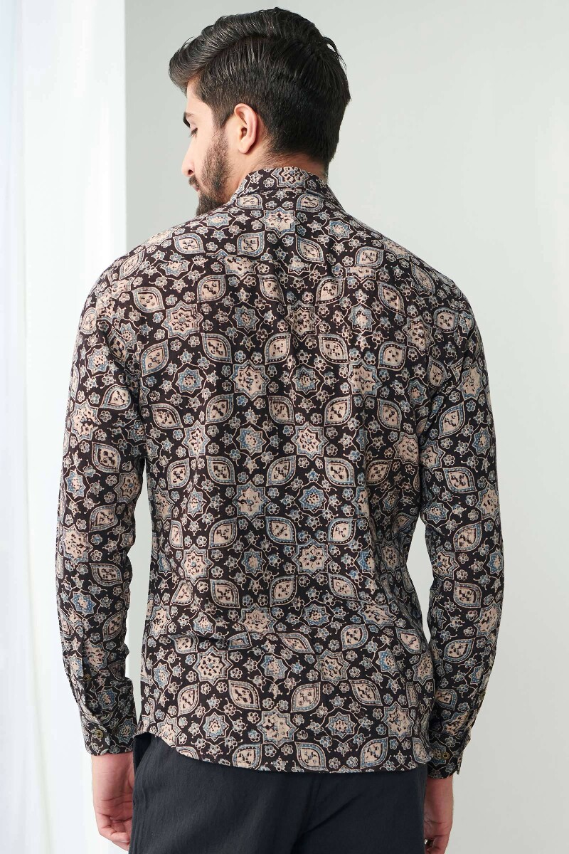 Ajrak Hand Block Printed Cotton Shirt