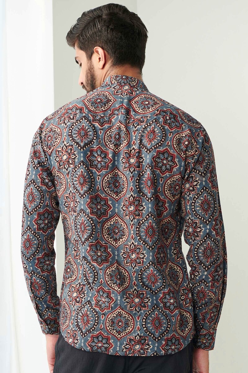 Ajrak Hand Block Printed Cotton Shirt