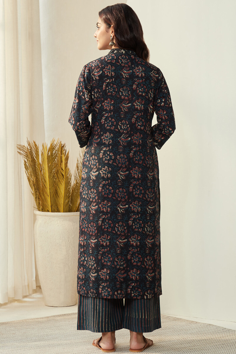 Bagru Hand Block-Printed Straight Cotton Kurta