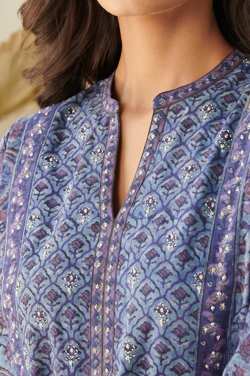 Akola Hand Block Printed Straight Cotton Kurta