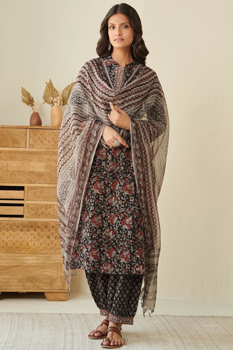 Bagru Hand Block Printed Straight Cotton Kurta