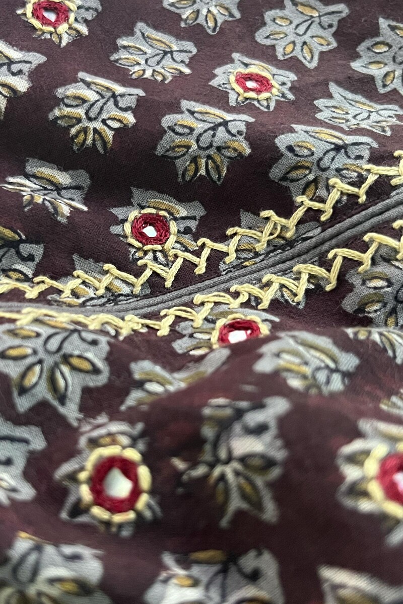 Bagru Hand Block-Printed A-Line Cotton Kurta