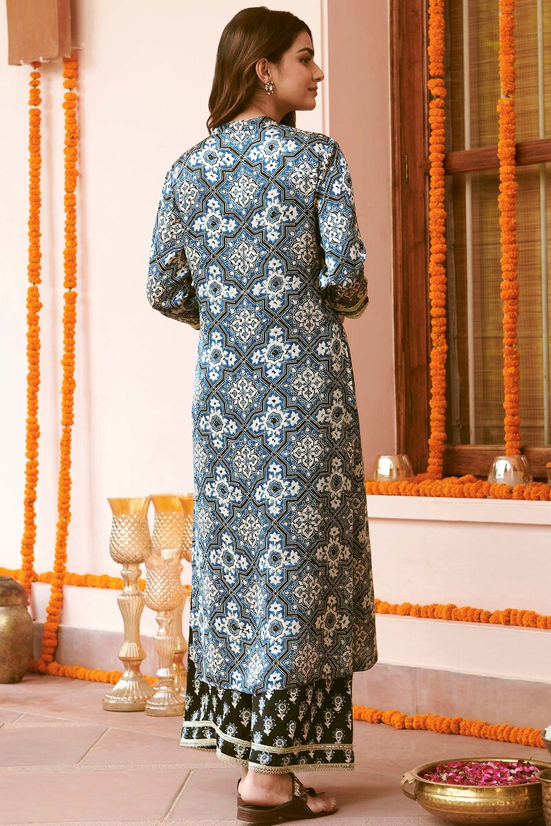 Ajrak Hand Block-Printed Straight Modal Kurta