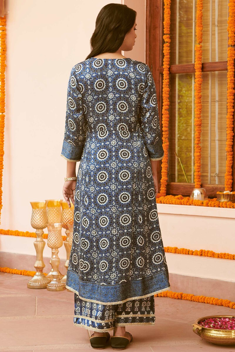 Ajrak Hand Block-Printed Modal Kurta