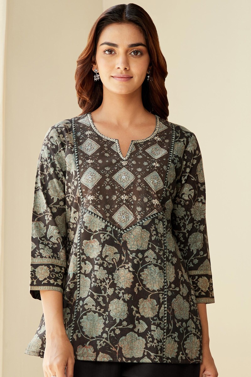 Akola Hand Block-Printed Cotton Top
