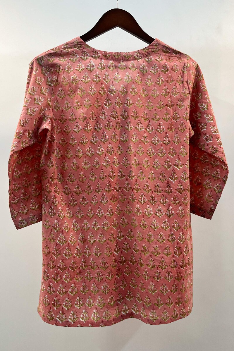 FG Specials: 1 of 1- Pink Hand Block-Printed Cotton Top