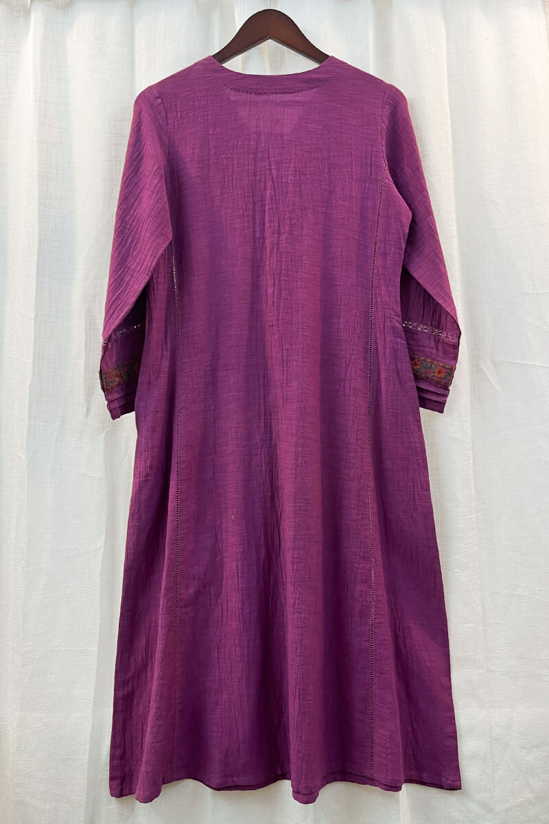 FG Specials: 1 of 1- Purple Handcrafted Viscose Kurta & Pants
