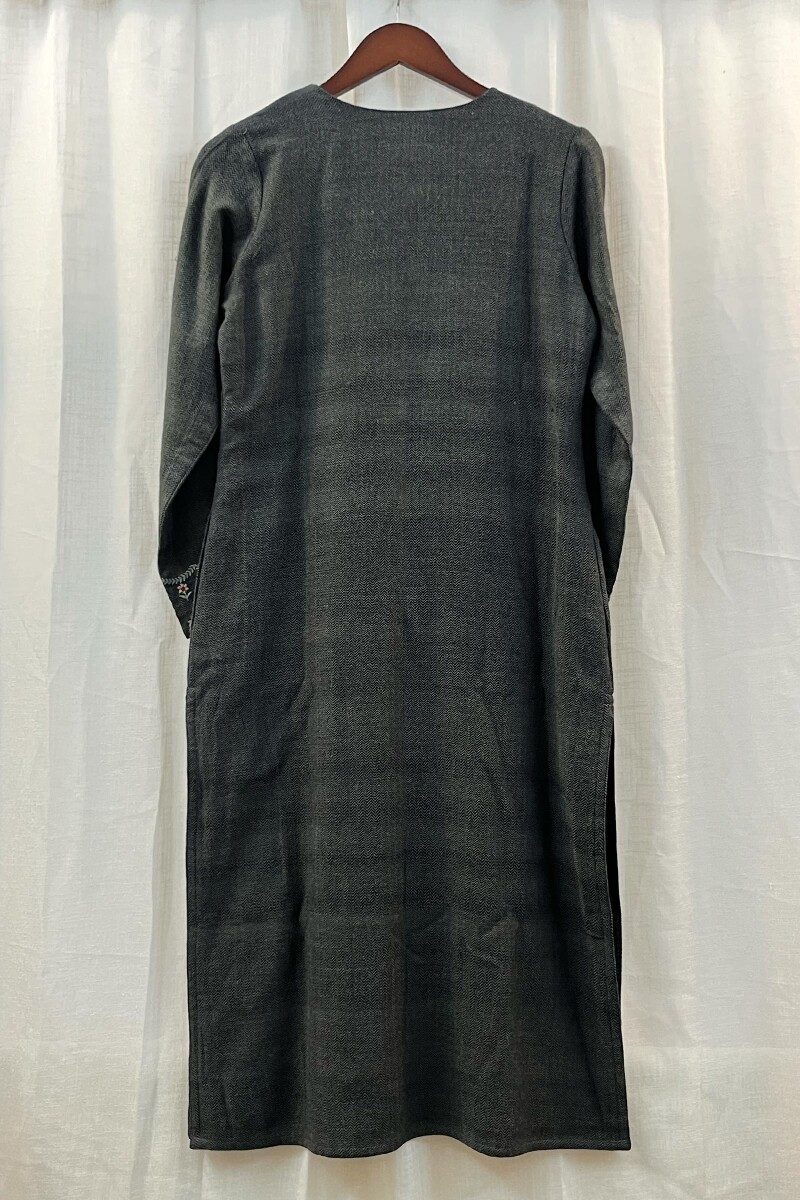 FG Specials: 1 of 1-Grey Handcrafted Faux Wool Kurta