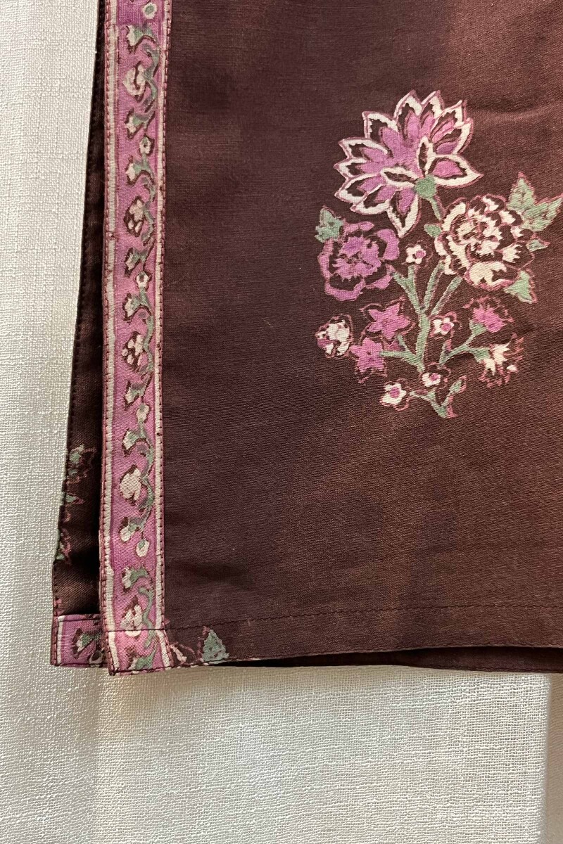 FG Specials: 1 Of 1- Brown Handcrafted Chanderi Kurta