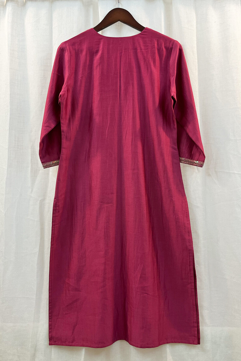 FG Specials: 1 Of 1- Pink Handcrafted Chanderi Kurta