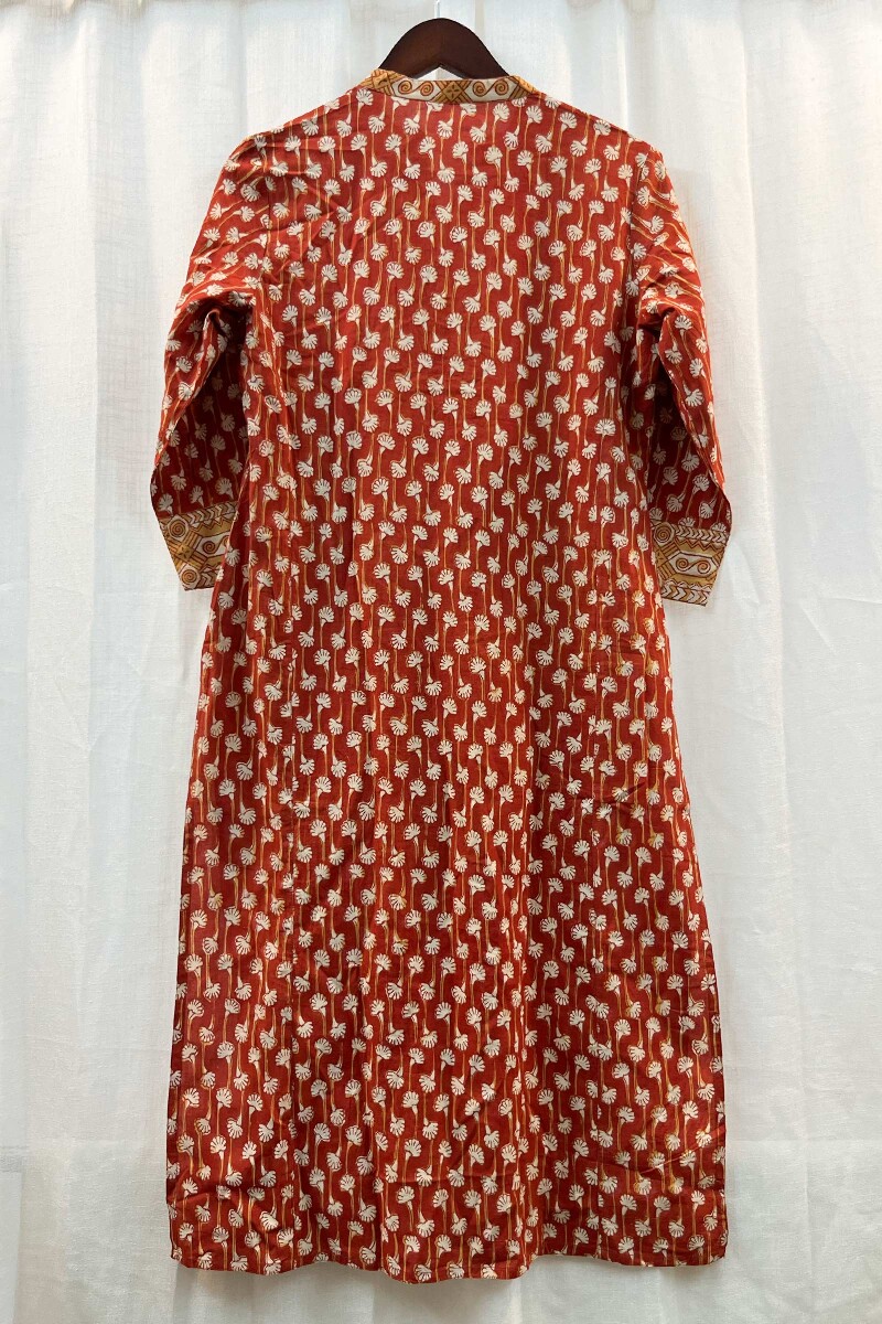FG Specials: 1 Of 1- Red Hand Block-Printed Straight Cotton Kurta