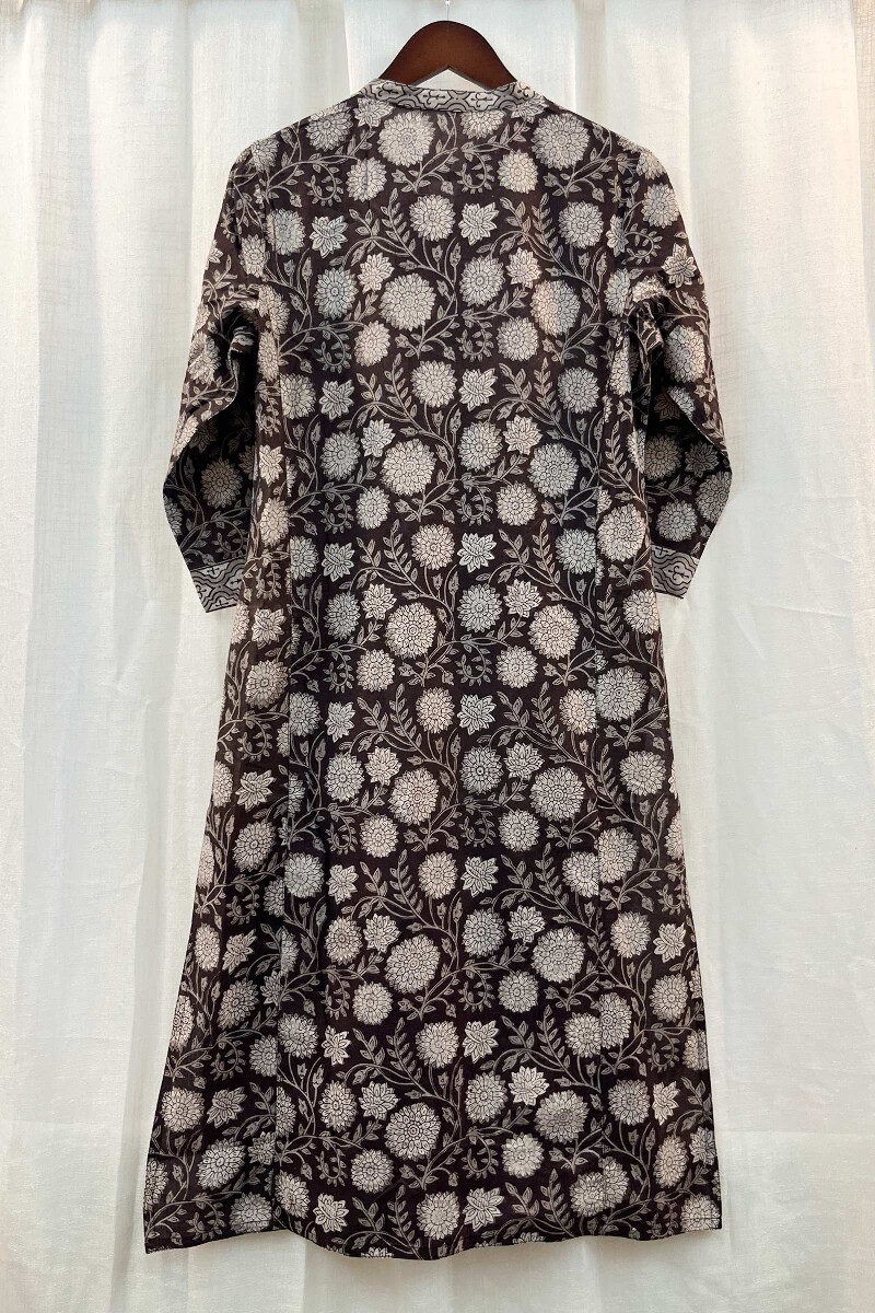 FG Specials: 1 Of 1- Brown Hand Block-Printed Cotton Kurta