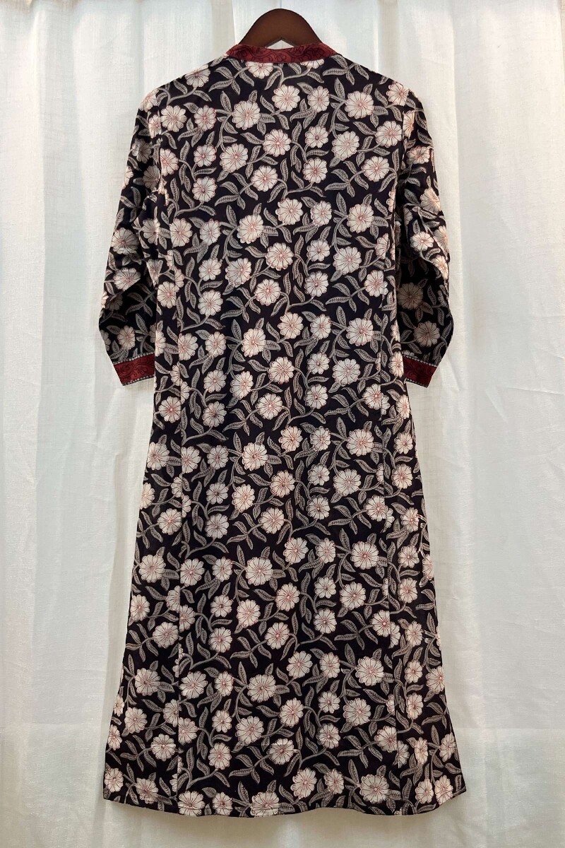 FG Specials: 1 of 1- Black Hand Block-Printed Cotton Kurta
