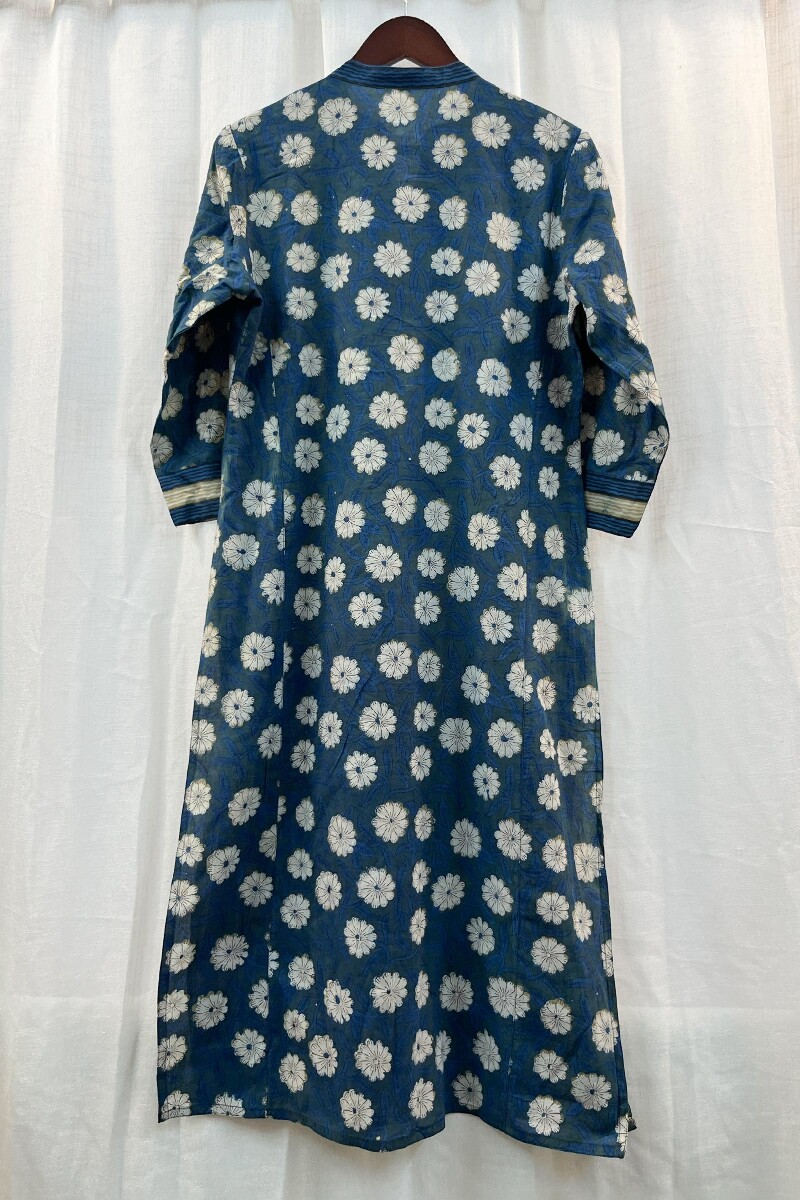 FG Specials: 1 of 1- Blue Hand Block-Printed Cotton Kurta