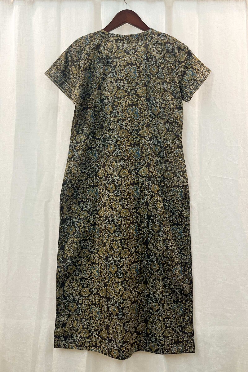 FG Specials: 1 of 1- Brown Hand Block-Printed Straight Cotton Kurta