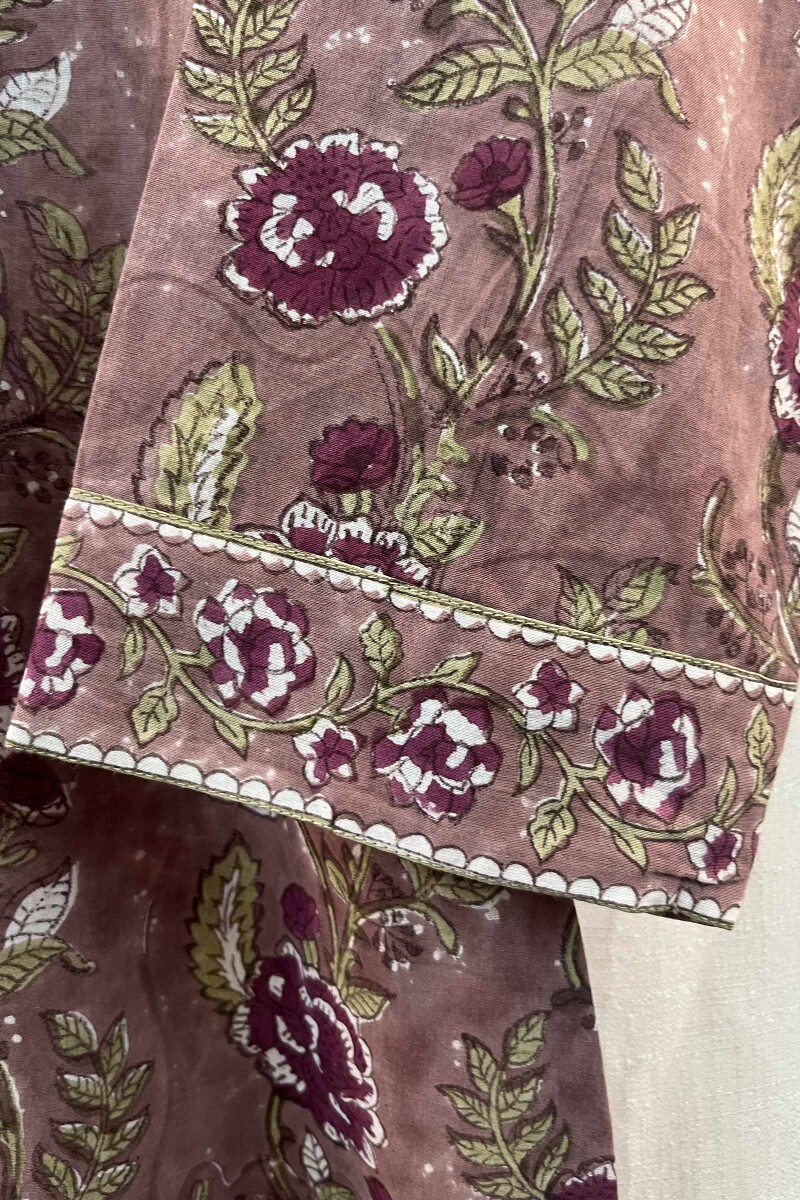FG Specials: 1 Of 1 - Brown Hand Block-Printed Cotton Kurta and Pants
