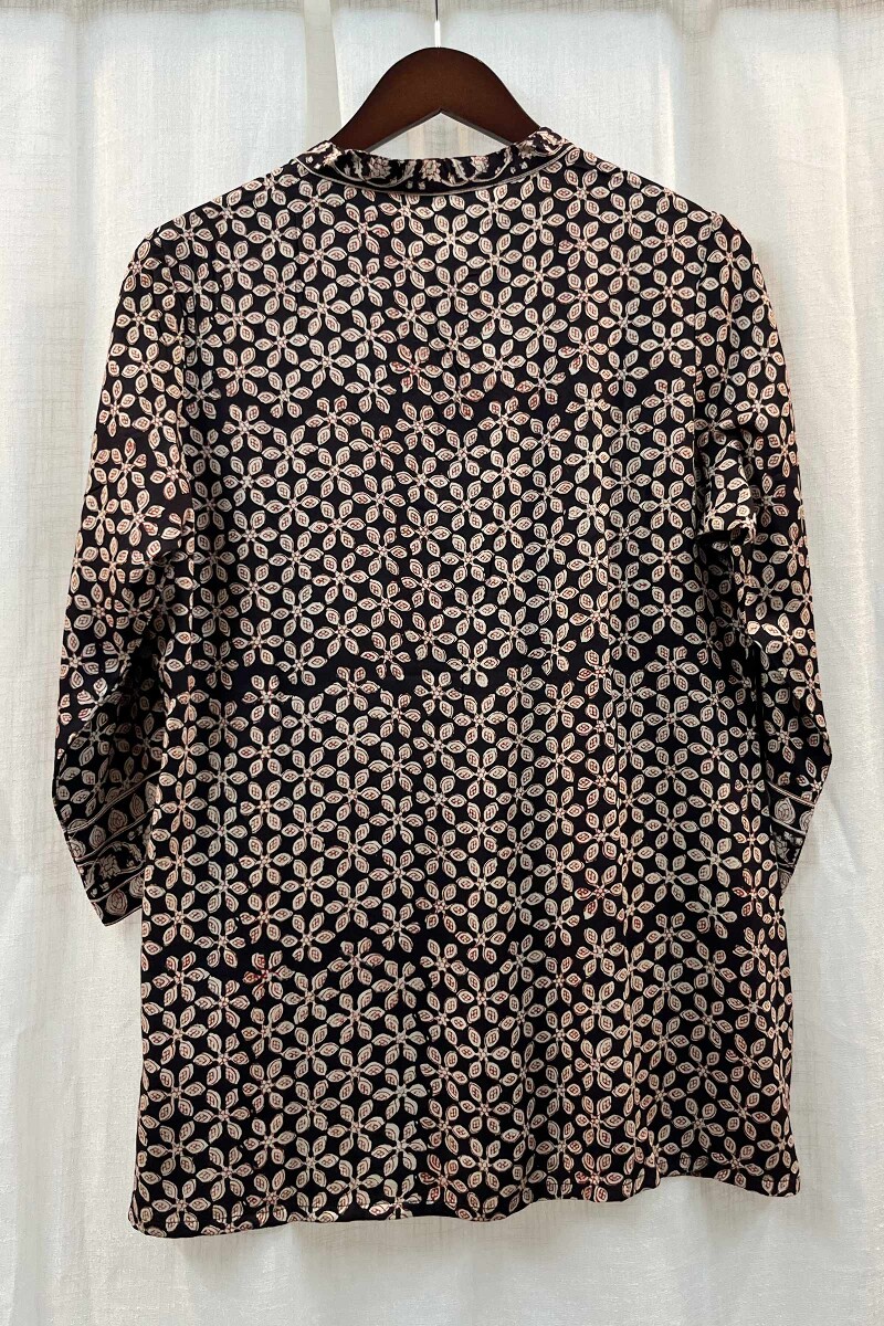 FG Specials: 1 of 1- Black Hand Block-Printed Viscose Top