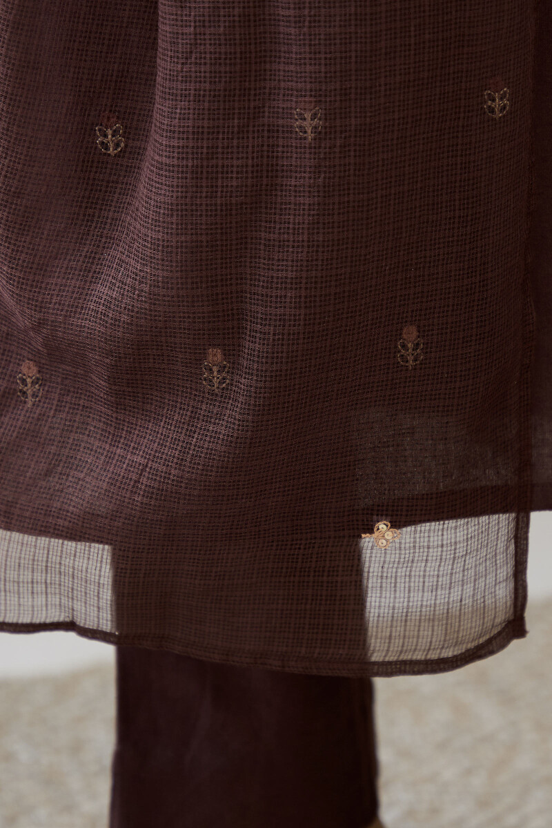 Brown Handcrafted Kota Dupatta