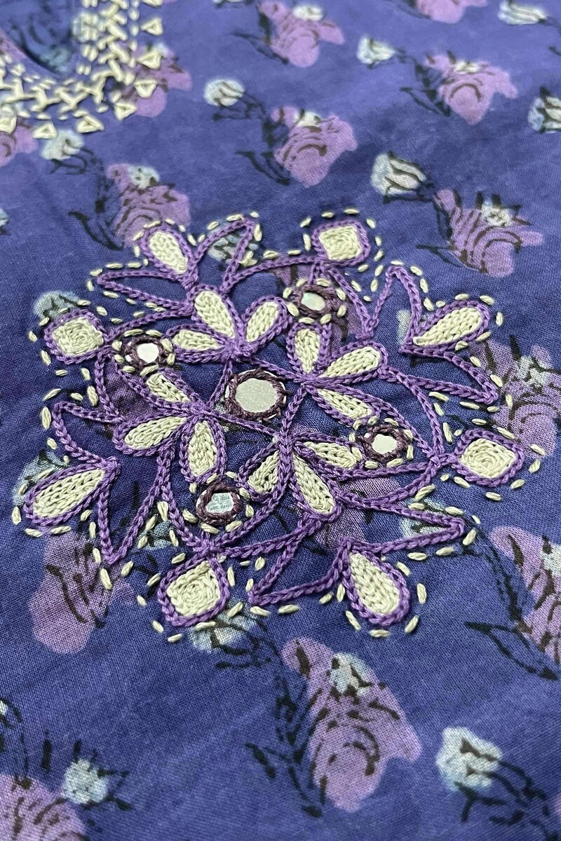 Akola Hand Block-Printed Straight Cotton Kurta