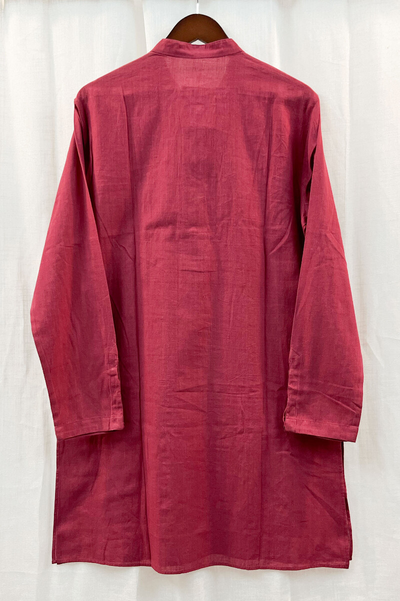 FG Specials: 1 Of 1- Men's Red Handloom Kurta