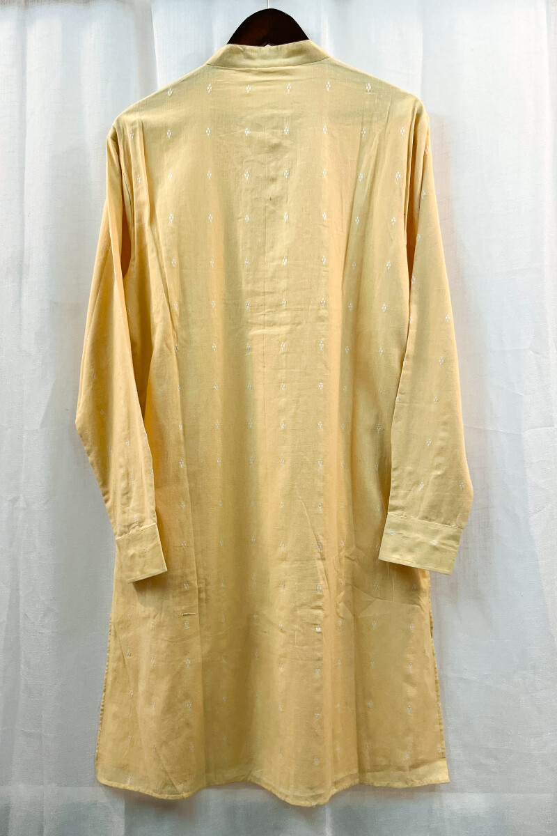 FG Specials: 1 Of 1- Men's Yellow Handcrafted Handloom Kurta
