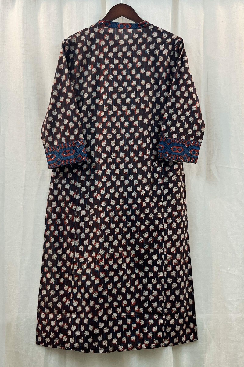 FG Specials: 1 of 1- Brown Hand Block-Printed Straight Cotton Kurta