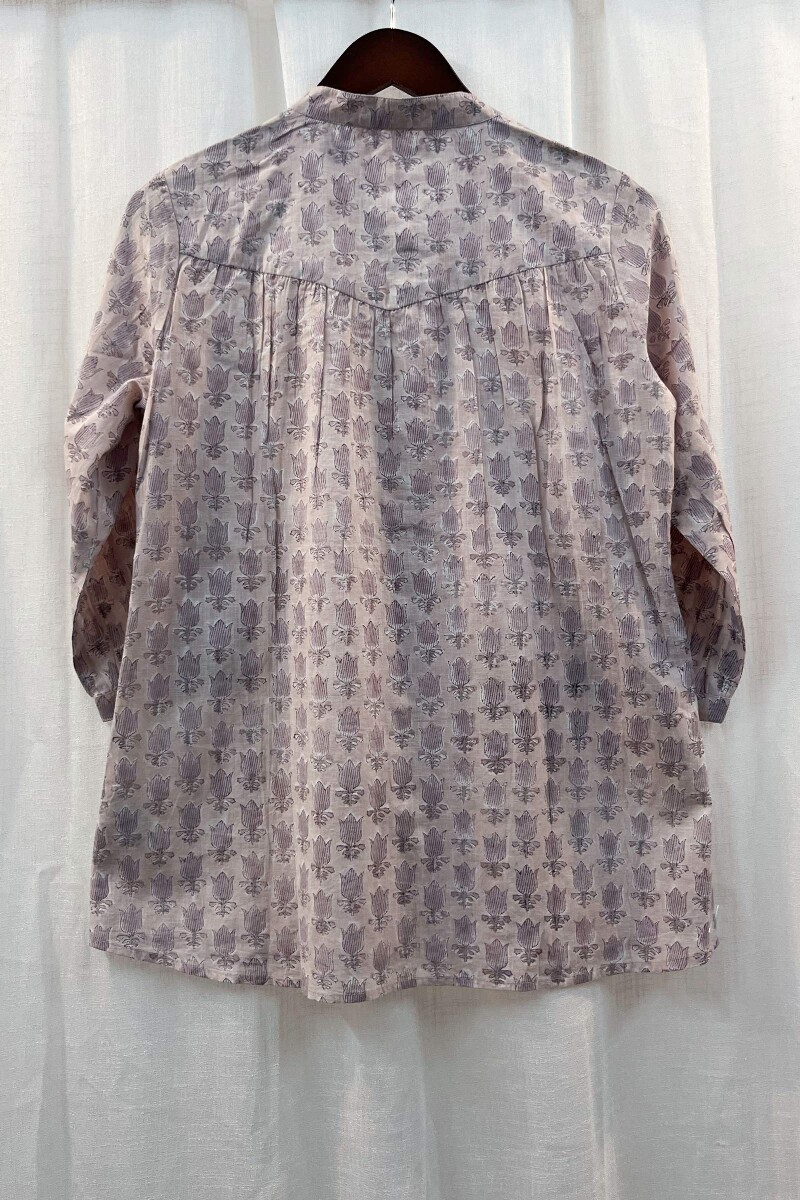 FG Specials: 1 of 1- Pink Hand Block-Printed Cotton Slub Top