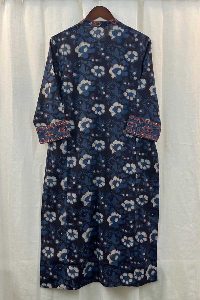 FG Specials: 1 of 1- Black Hand Block-Printed Straight Cotton Kurta