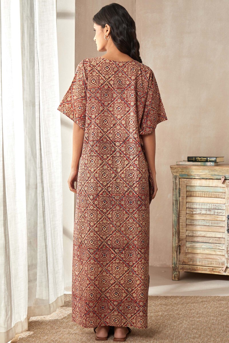 Bagru Hand Block-Printed Cotton Kaftan