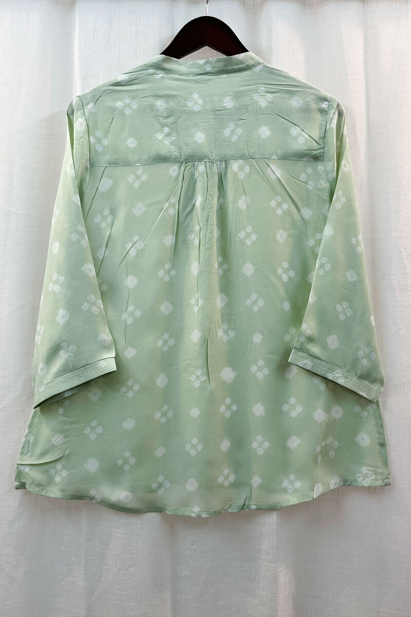 Green Handcrafted Bandhani Top