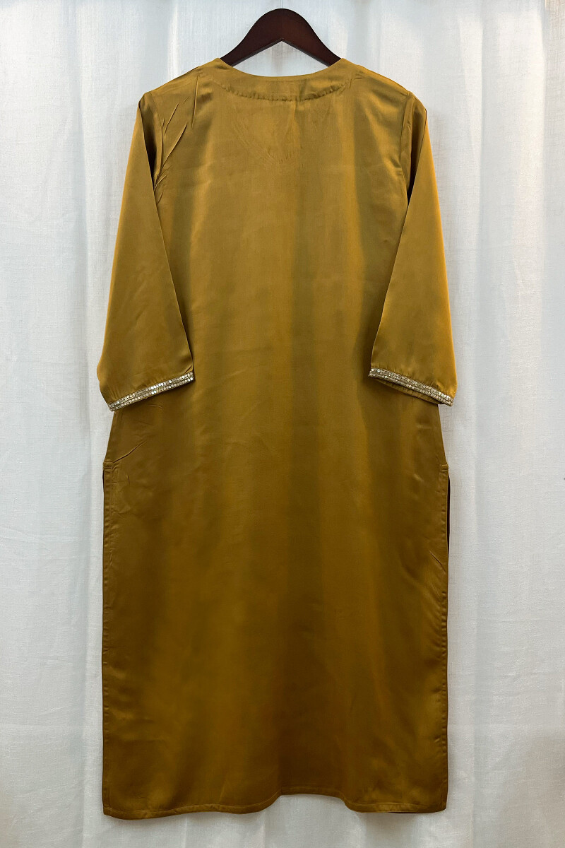 Mustard Handcrafted Viscose Kurta