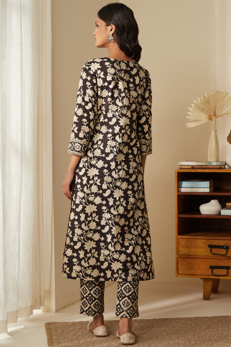 Bagru Hand Block-Printed Straight Cotton Kurta
