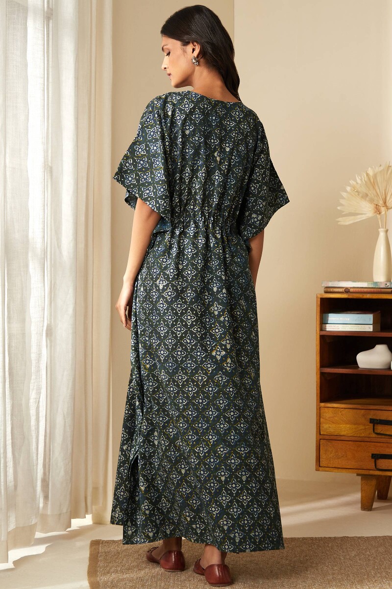 Bagru Hand Block-Printed Cotton Kaftan